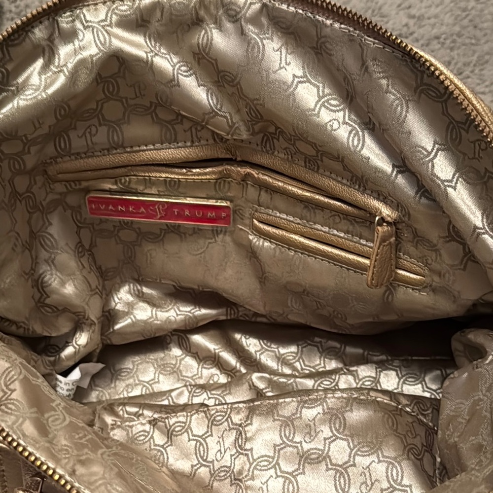Ivanka Trump Gold Satchel with Artistic Design - Picture 5 of 10